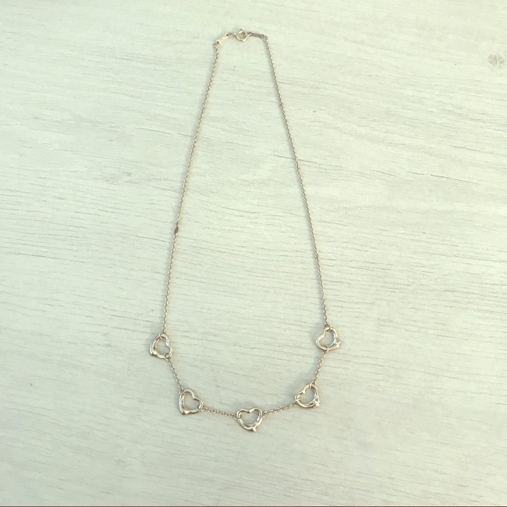 Tiffany five open heart necklace